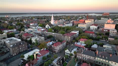 aerial old antebellum homes in charleston sc, south carolina