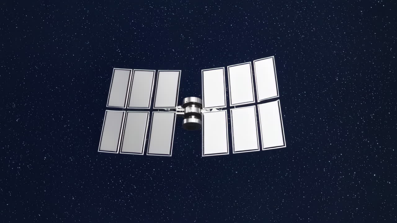 Space Station Solar Panels in Orbit