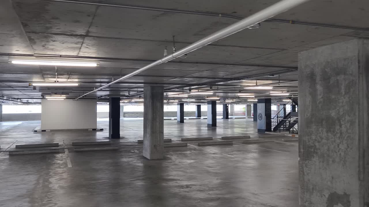 Empty Modern Parking Garage Interior