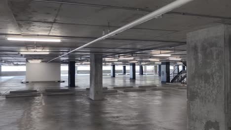 empty modern parking garage interior