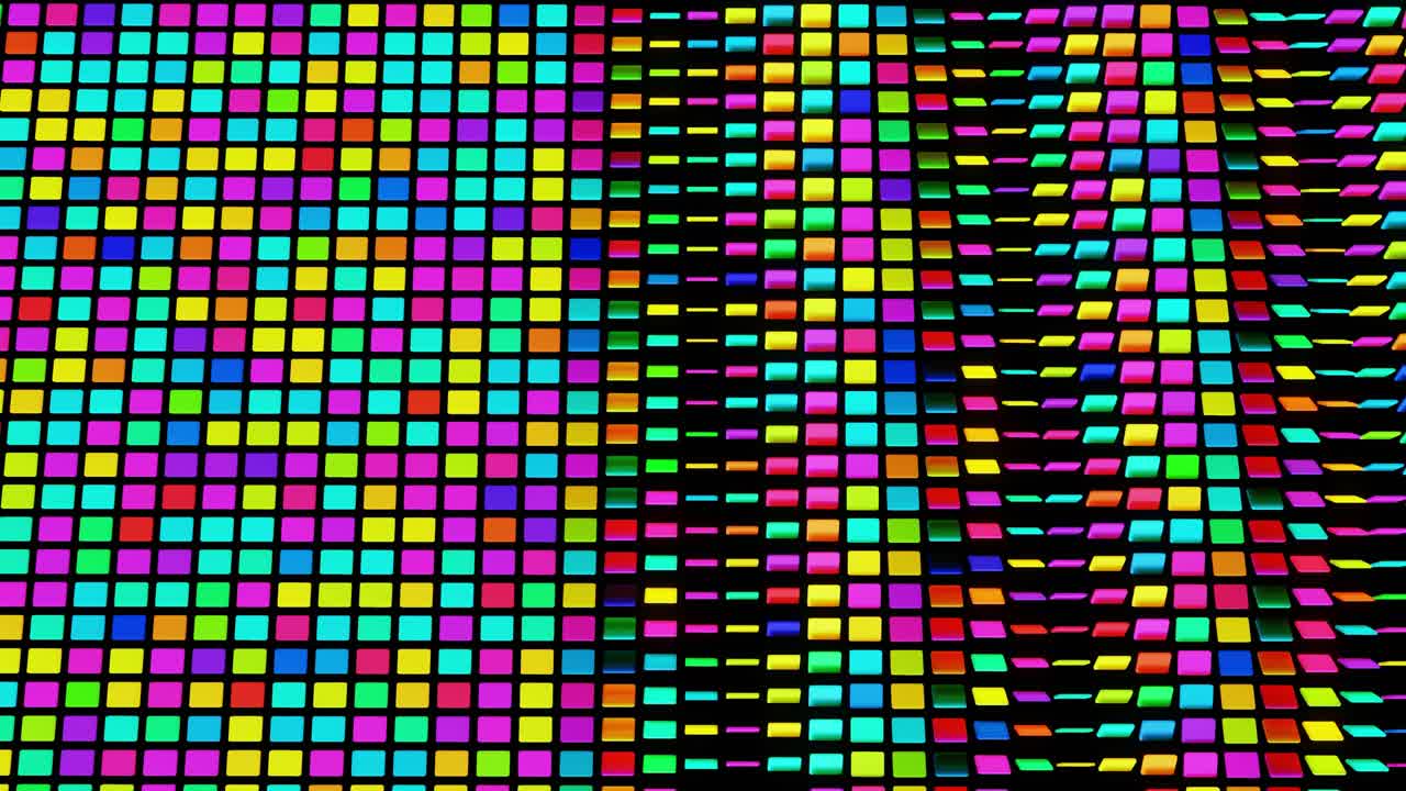 simple geometric background with colorful plates, looping smooth animation on plane in 4k. Creative colorful background. VJ loop.