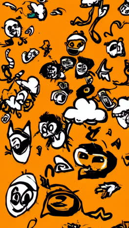 abstract cartoon doodle line art