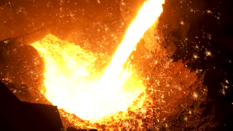 molten metal pouring in a foundry