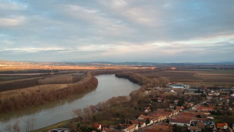 Drone-footage-from-Dunabogdany,-Hungary-at-the-river-Danube-recorded-with-a-dji-spark-in-1080p-30fps