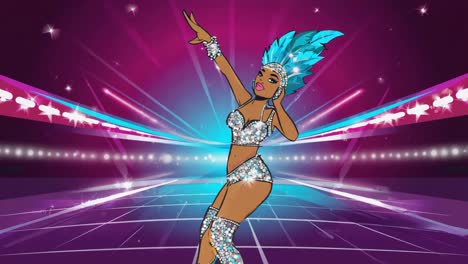 cartoon woman with feather headdress