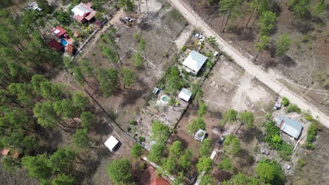 Aerial view of rental homes in rural community in Honduras, improving economy