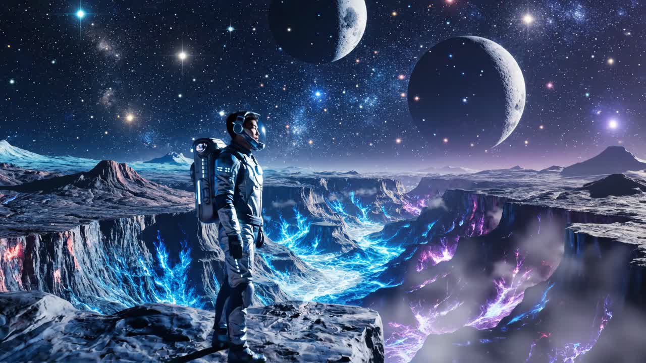 astronauta en un planeta alienígena