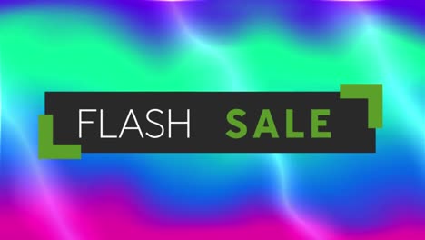 Digitale-Animation-Von-Flash-Sale-Texten-Vor-Farbenfrohem,-Hypnotischem-Hintergrund