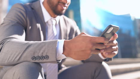 Stairs,-man-and-professional-with-smartphone