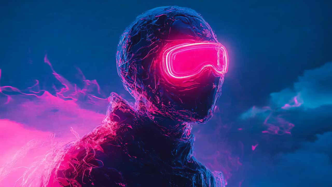 retrato cyberpunk en luces de neón