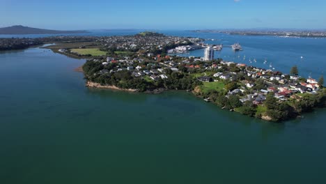 residential buildings in stanley point suburb on stanley bay in auckland, new zealand