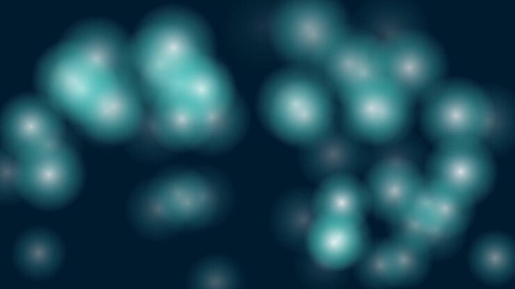 Abstract Motion Background with Floating Teal Bokeh Lights