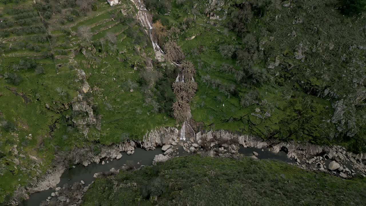 campos en terrazas por lamego, portugal - aérea