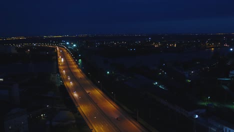 night city bridge with traffic