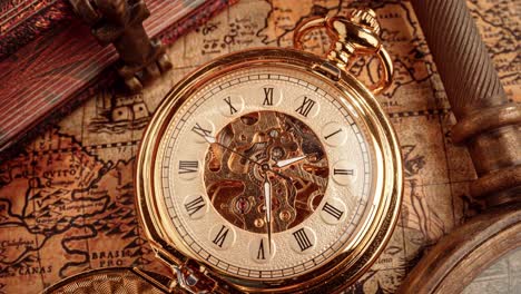 Vintage-pocket-watch.-Vintage-background-Concept-of-time-history.