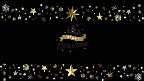 Animation-of-christmas-greetings-text-and-decorations-on-black-background