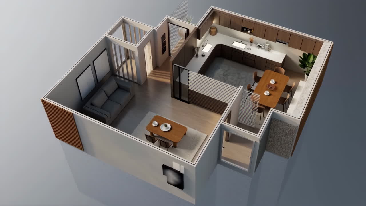 Modern Apartment Interior Design 3D Render