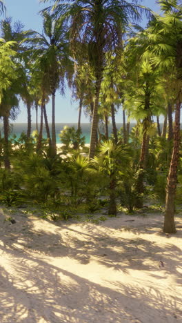 tropical beach with palm trees