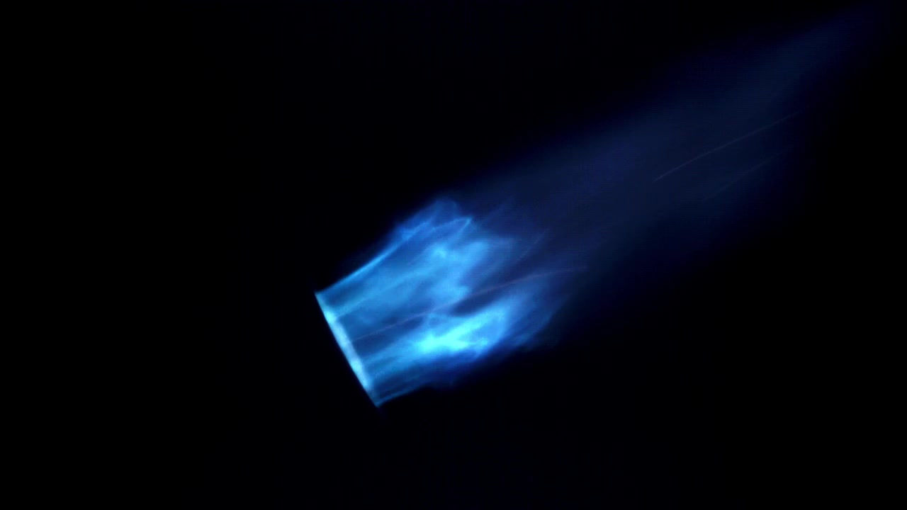 Dynamic Blue Plasma Glow with White Light Trails
