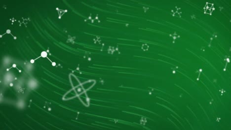 animación de conexiones sobre líneas verdes en movimiento sobre fondo verde
