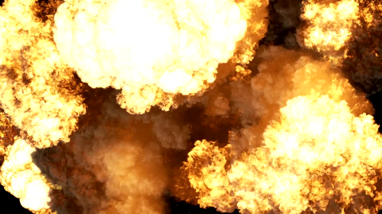 Realistic big Bang special effect on a black background 4K