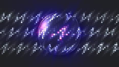 bola de discoteca con fondo de píxeles