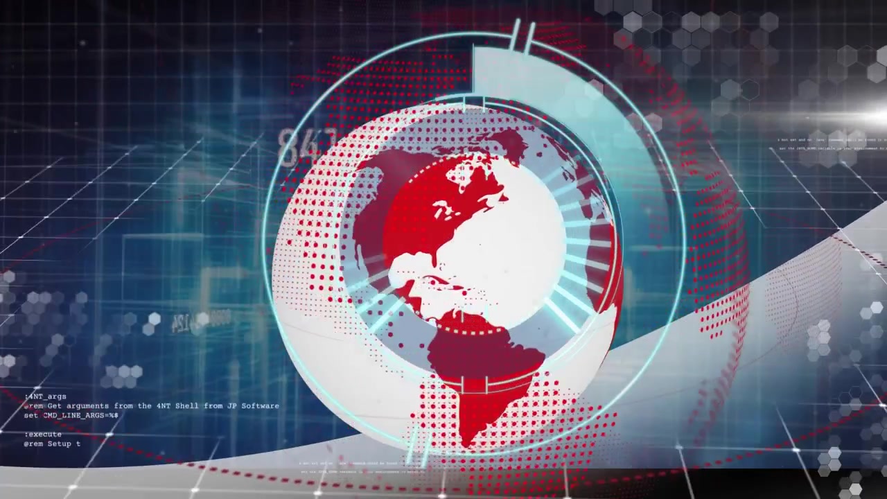 This video is about a globe with data processing on a futuristic digital interface