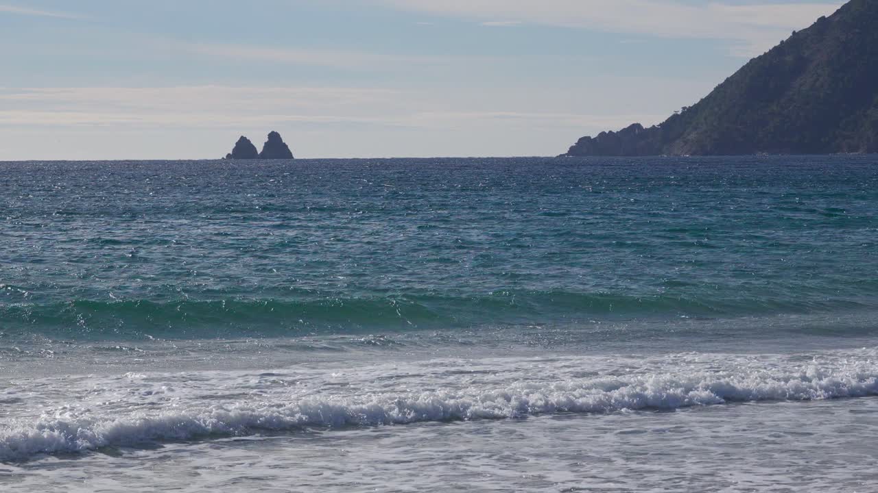 Sea coastline beach waves Southeastern France Seyne-sur-Mer French riviera