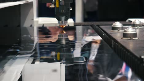 laser cutting machine in operation