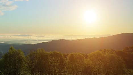 timelapse of sunrise over a highland plateau. beautiful landscape of nature.