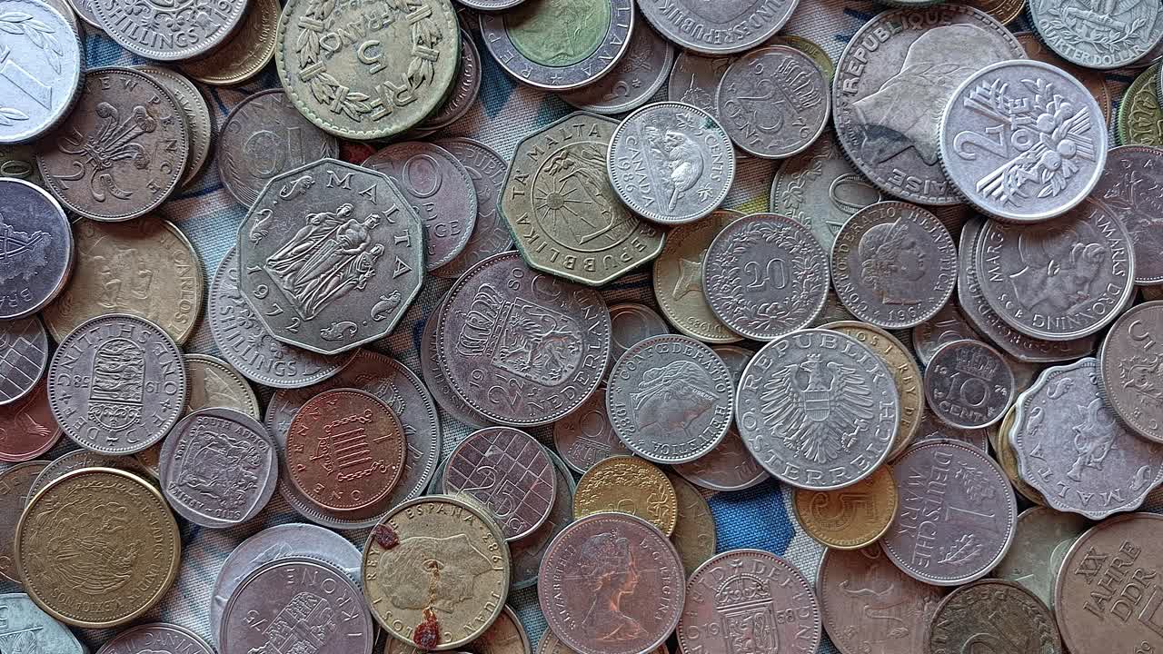 Pile World Coins from different Countries
