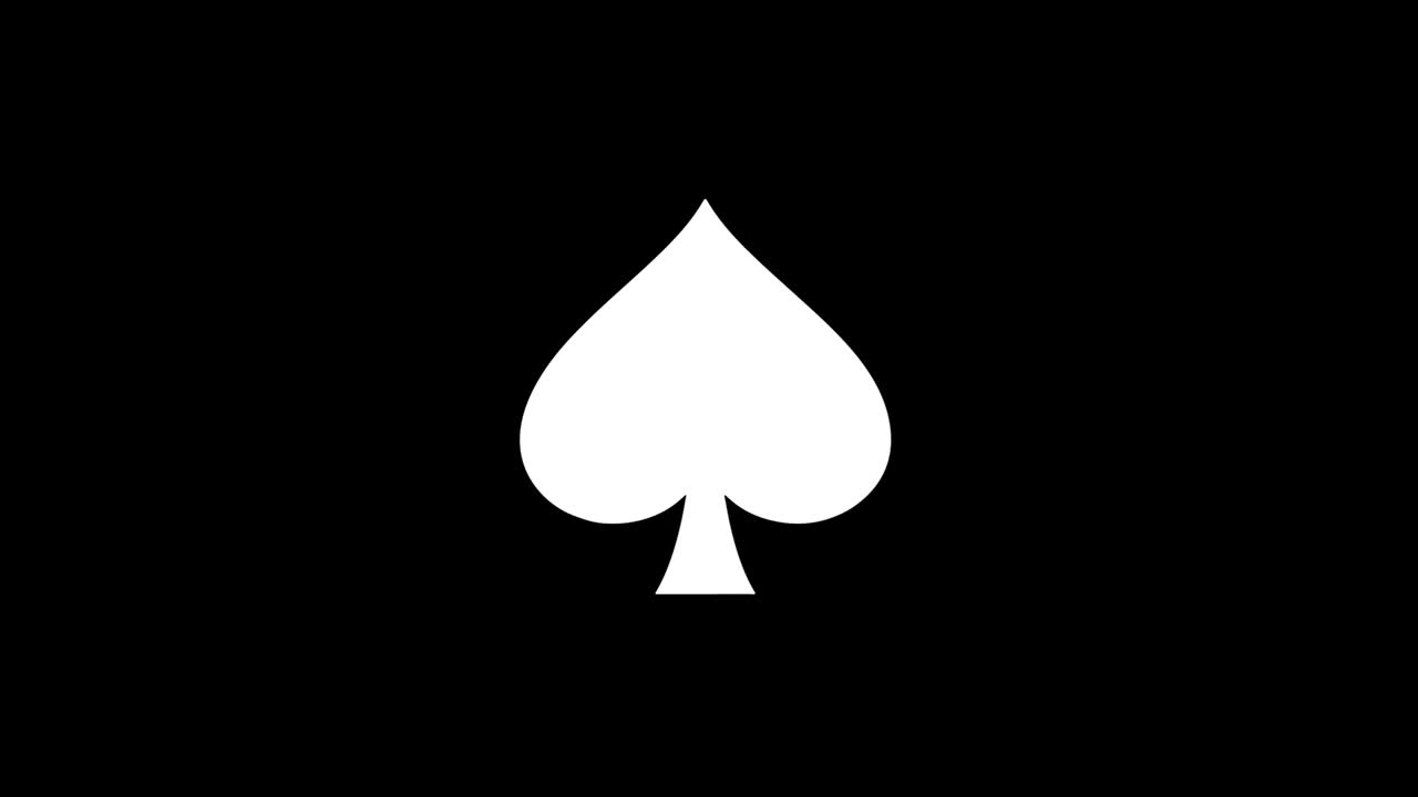 Playing Card Suit Spade icon Vintage Twitched Bad Signal Animation.