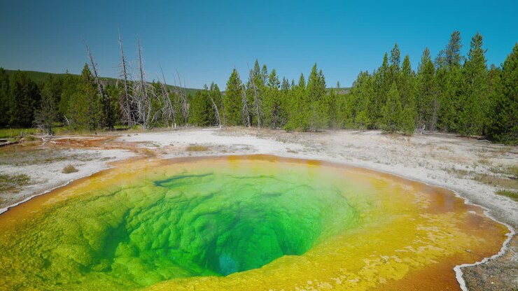 Vibrant Morning Glory Pool in Yellowstone National Park