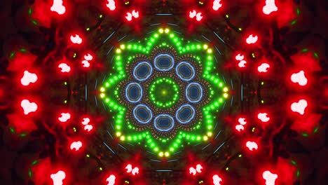 colorful abstract animation of flower. kaleidoscope vj loop