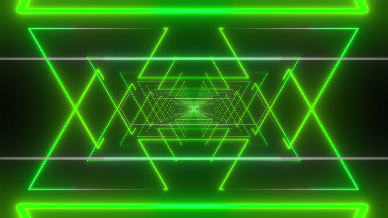 Tunnel geometrico verde neon