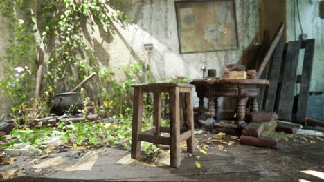 abandoned house overgrown with plants