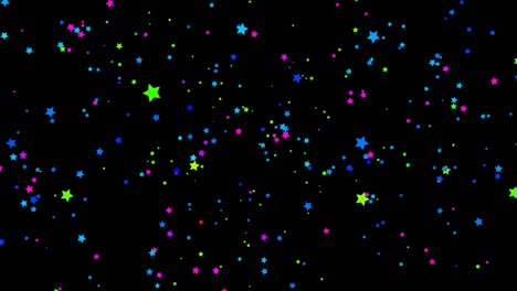 millones de estrellas de color arco iris rodando caída lenta y se desvaneció en el final