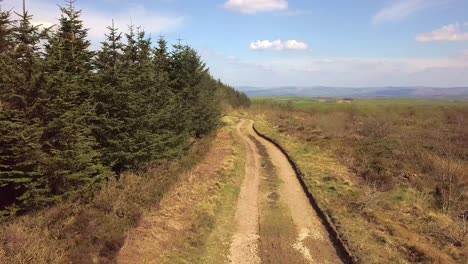 aerial reveal of the welsh countryside