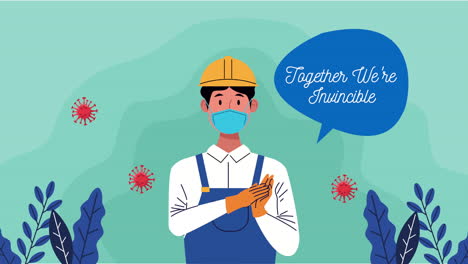 constructor con juntos somos invencibles campaña de mensaje