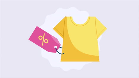 clothes with sale tag animation