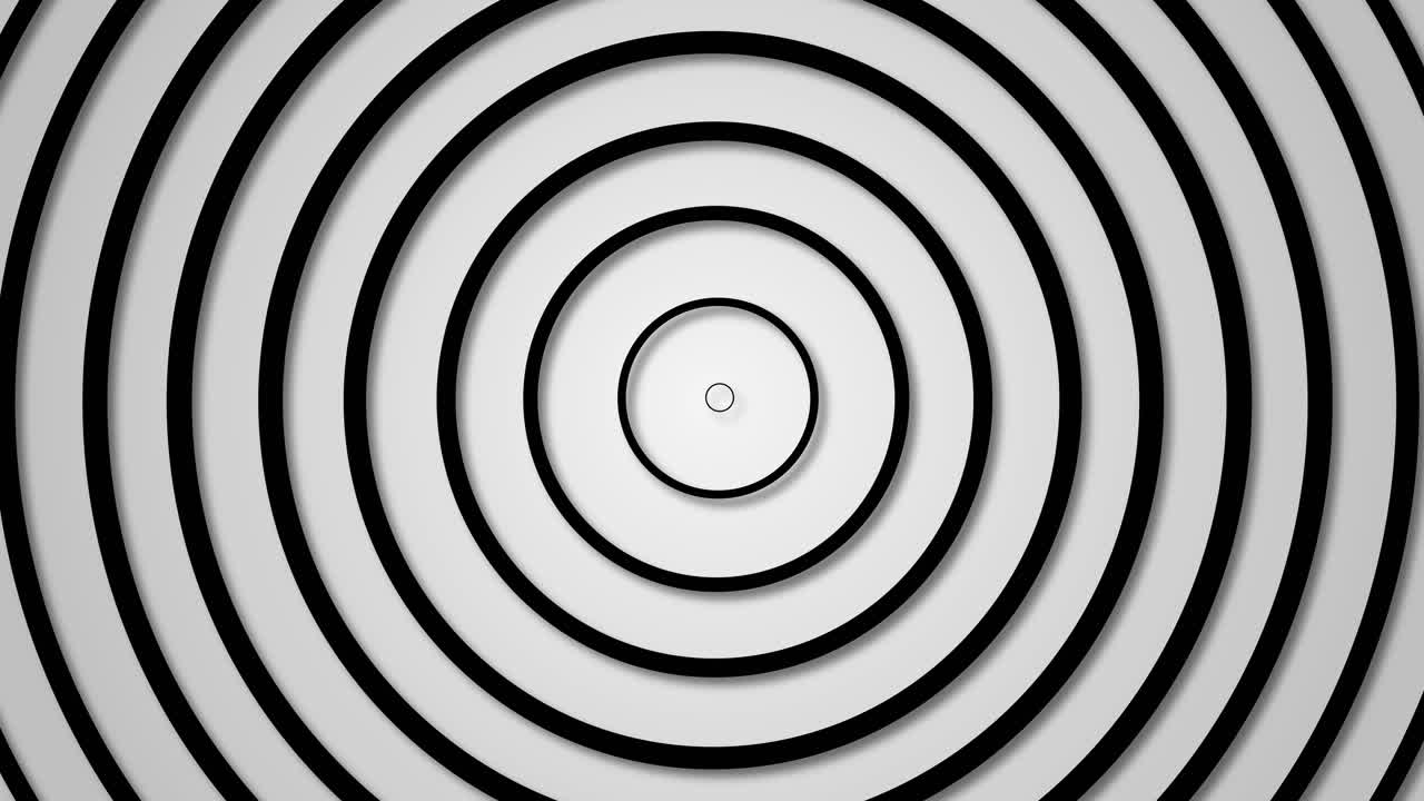 Black and white concentric circles pulsating