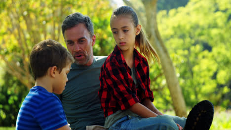 familia relajándose en el parque 4k