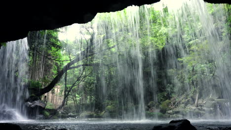 waterfall nabegataki in japan stunning tourist green landscape in daylight