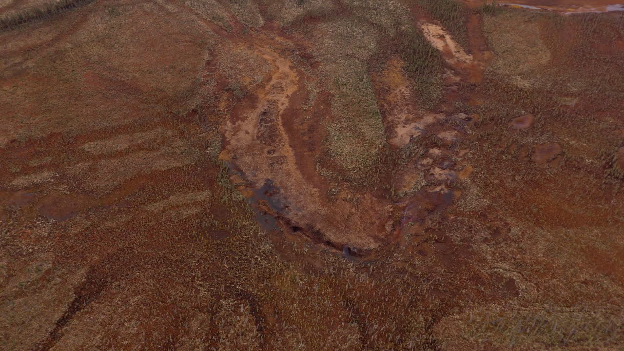 Above View Of Wilderness Scenery At Ogilvie Mountain On Dempster Highway In Central Yukon, Canada. Aerial Shot