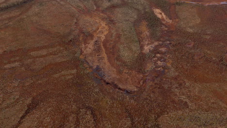 above view of wilderness scenery at ogilvie mountain on dempster highway in central yukon, canada. aerial shot