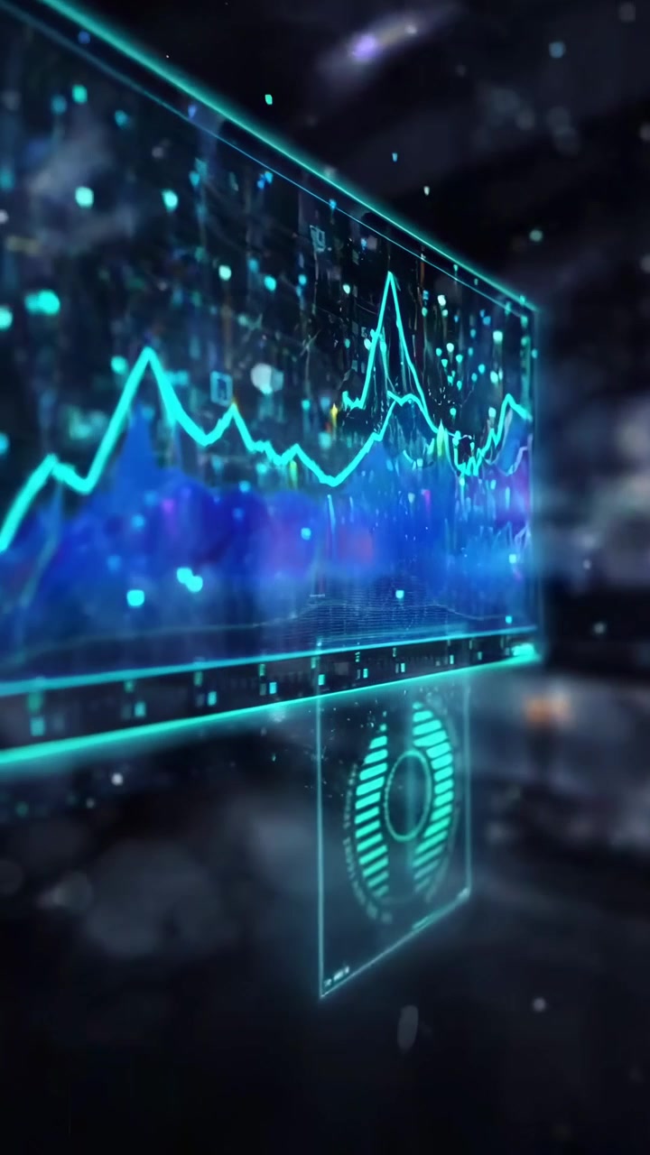 Futuristic Digital Financial Data Visualization Interface