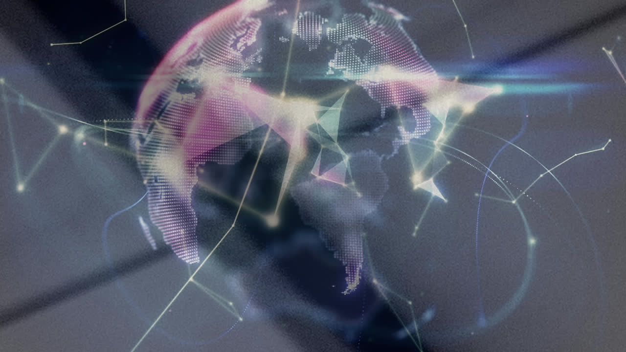 animación de la red de conexiones sobre un fondo oscuro