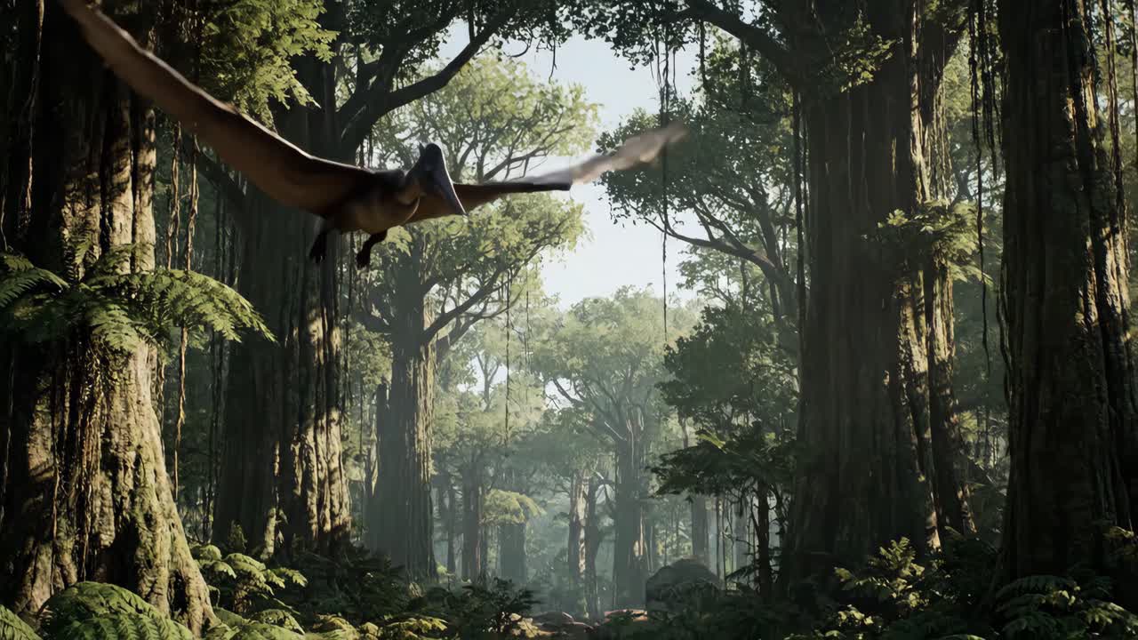 Pterodactyl Flying in Jungle
