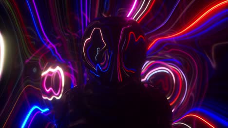 astronauta con luces de neón