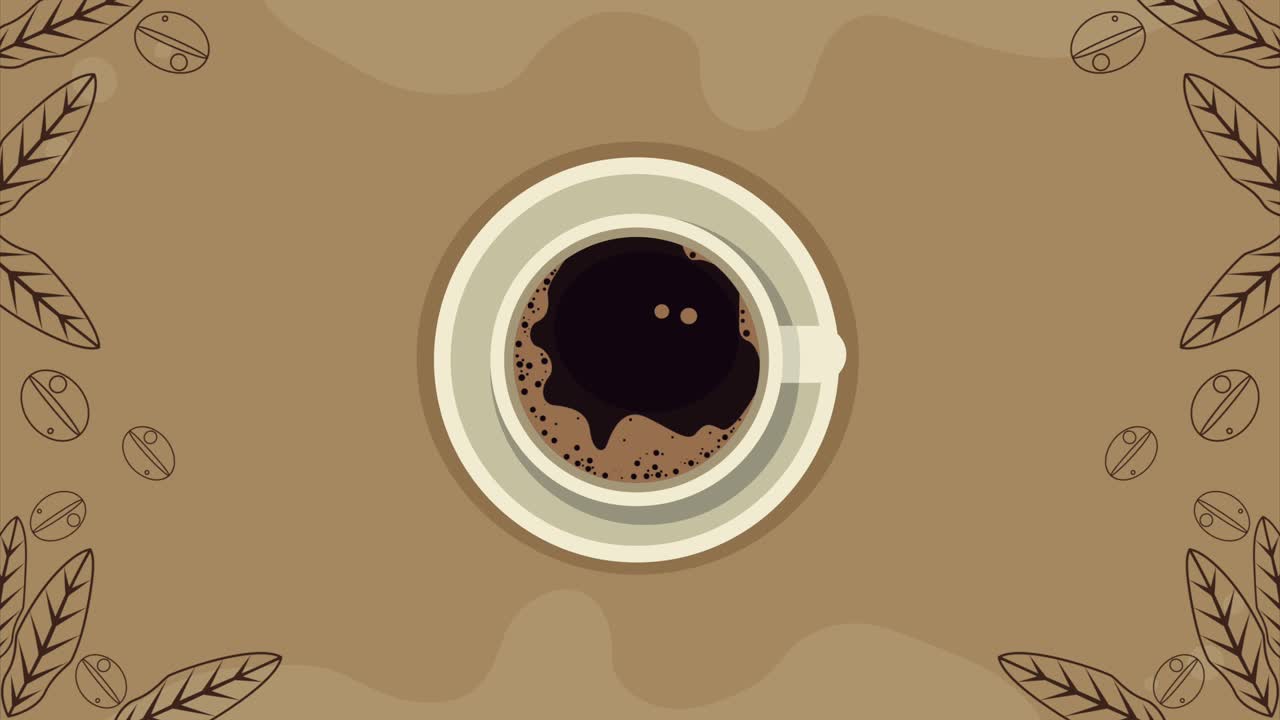 delicious coffee cup airview animation